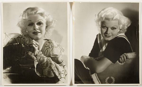 Appraisal: Two Jean Harlow black and white photographs shot by George