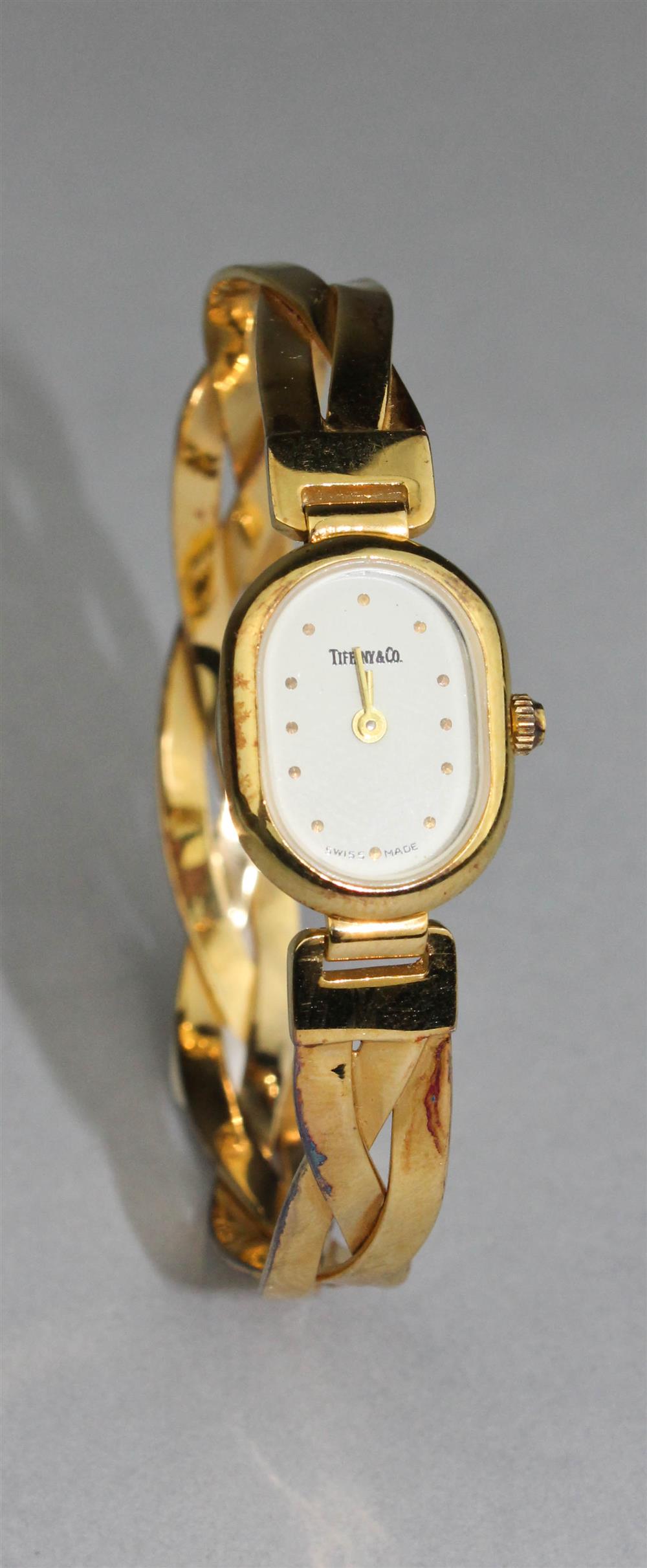 Appraisal: TIFFANY COMPANY K GOLD BRACELET WATCH SELF-WINDING the watch is