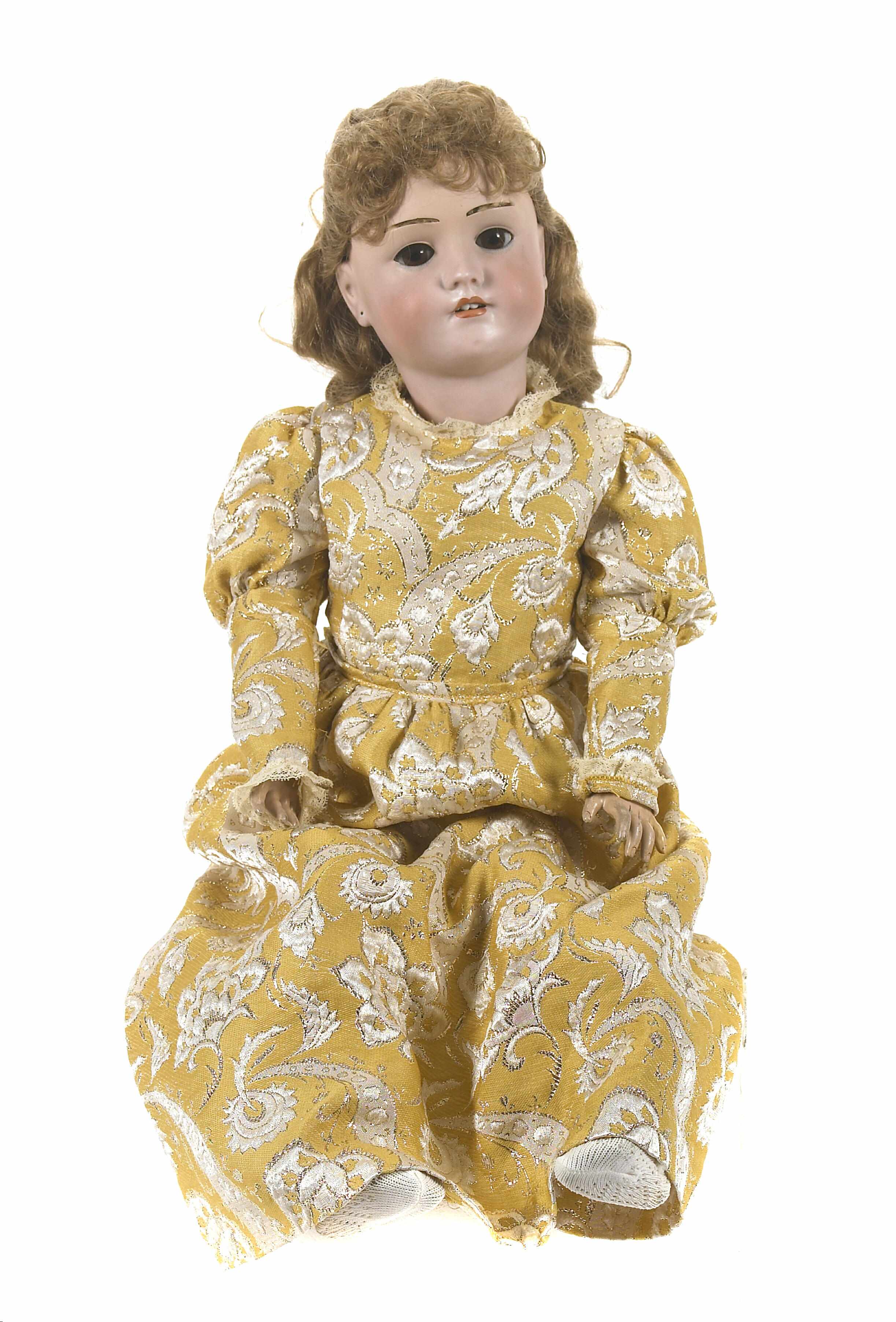 Appraisal: A Simon and Halbig porcelain and composition doll With brown