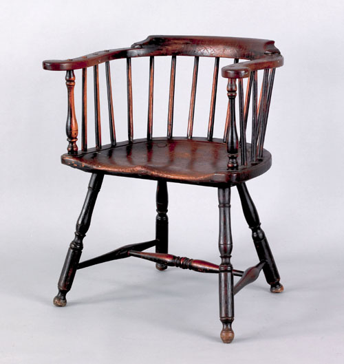 Appraisal: Philadelphia lowback windsor armchair ca retaining an old dark patina