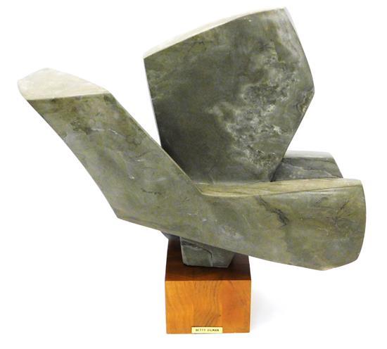 Appraisal: Betty Gilman American - stone sculpture abstract geometric composition on