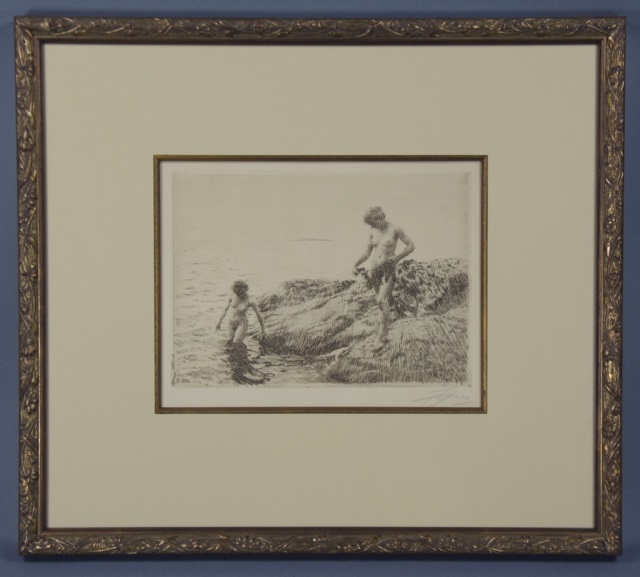 Appraisal: Anders Zorn Swedish - Seaward Skerries Etching Dated in plate