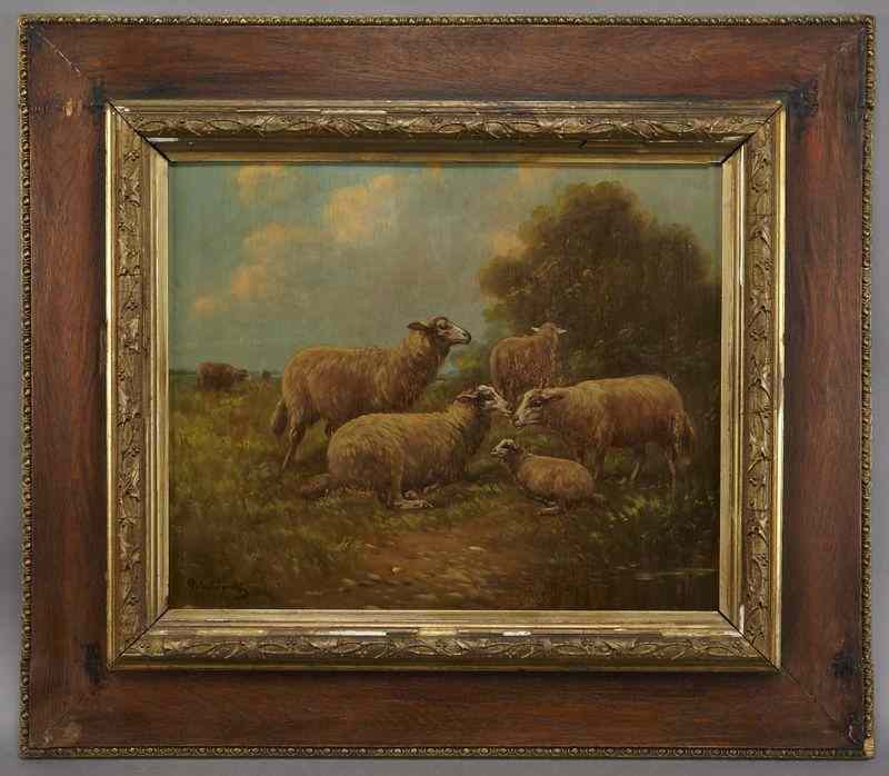 Appraisal: Paul Henry Schouten ''Sheep'' oil paintingon panel Panel ''H x