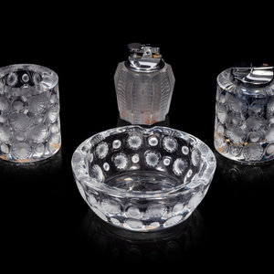 Appraisal: Four Lalique Smoking Articles Second Half th Century comprising two