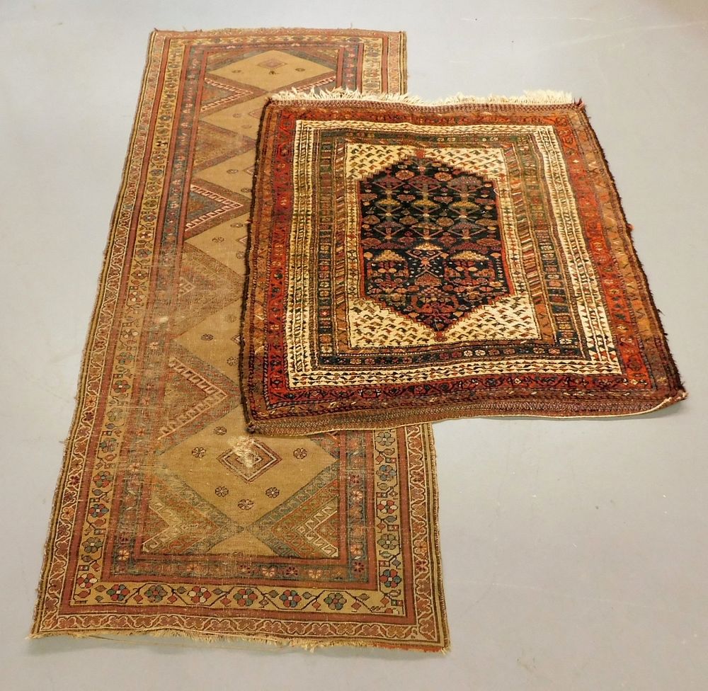 Appraisal: PC Antique Kurdish Bidjar Persian Tribal Rugs Middle East C