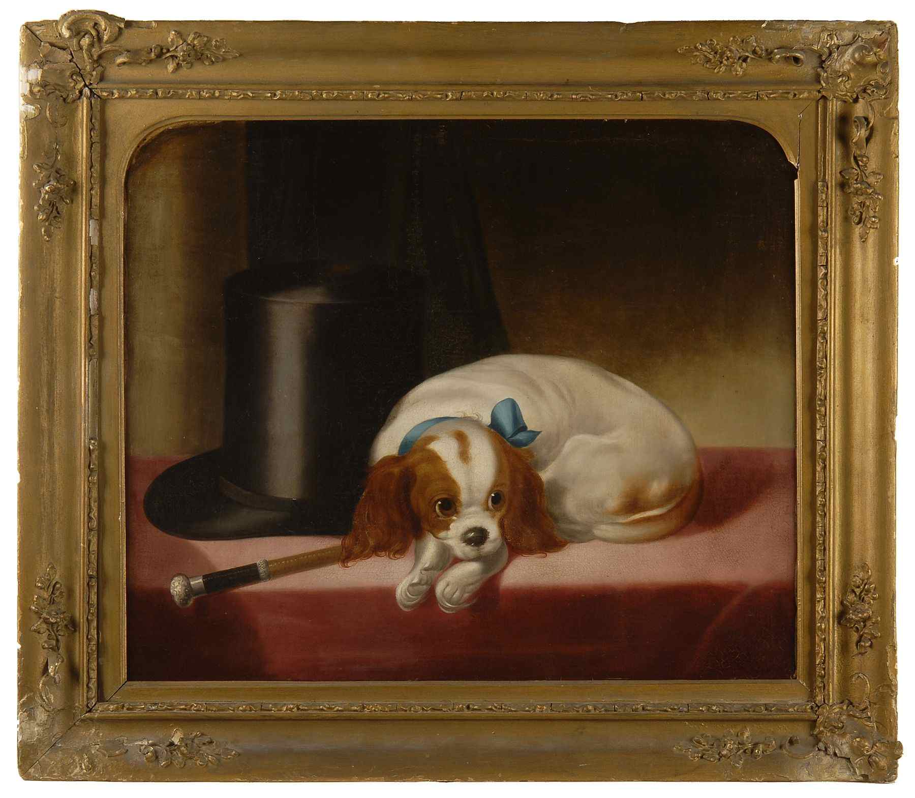 Appraisal: ENGLISH SCHOOL th CenturyStill life of a King Charles spaniel