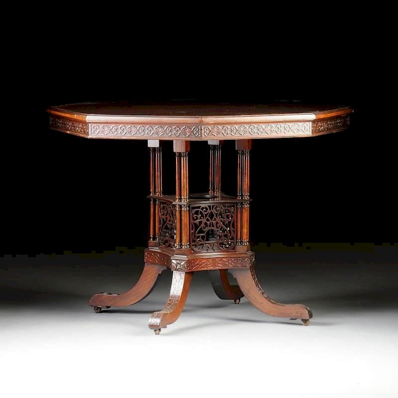 Appraisal: A CHIPPENDALE STYLE CARVED MAHOGANY CENTER TABLE CIRCA 'S A