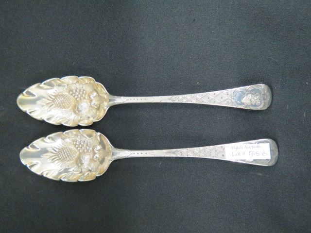 Appraisal: English Sterling Berry Spoons Old English pattern hallmarks of and