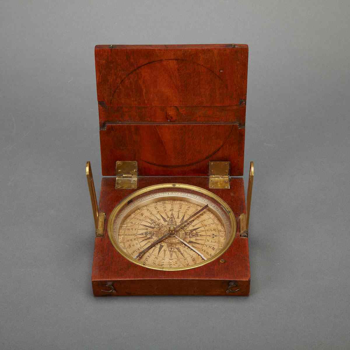 Appraisal: English Walnut Cased Alidade Compass Thomas Jones Liverpool mid th