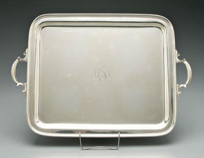 Appraisal: Tiffany sterling tray rounded rectangular form with stepped border and