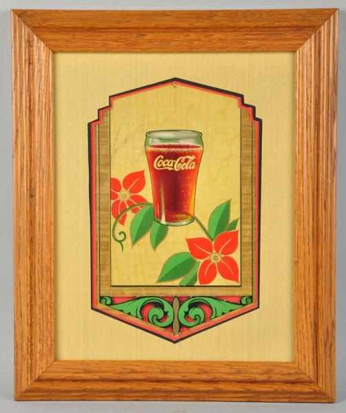 Appraisal: Cardboard Coca-Cola Festoon Element Nicely framed and matted under glass