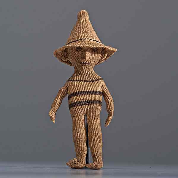 Appraisal: Klamath Basketry Figure finely woven into a figure of a