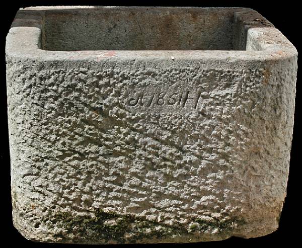 Appraisal: inscribed mid th century The rectangular trough with rusticated sides