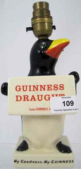 Appraisal: Carltonware Penguin Lampbase advertising Guinness