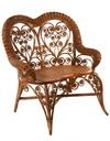 Appraisal: WICKER CHAIR - Heywood-Wakefield Courting Chair with double heart shaped