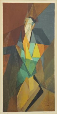 Appraisal: After Jacques Villon Lithograph Femme Cubiste Printed in by Henri