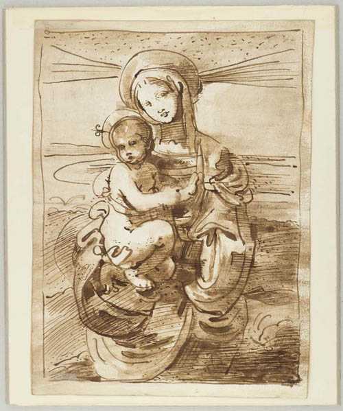 Appraisal: DURANTI FORTUNATO Montetefortino - attributed Madonna and Child Pen in