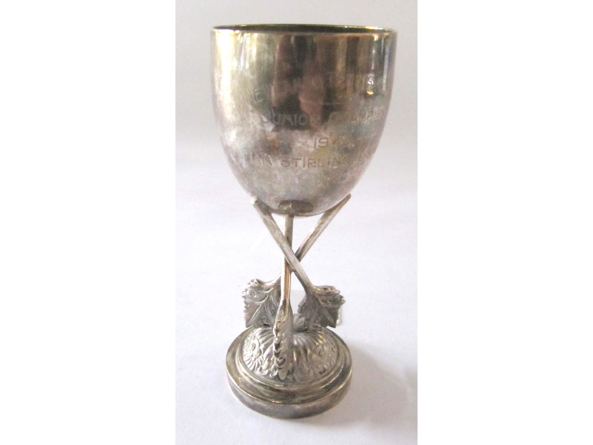 Appraisal: A Chinese silver goblet marked Wang Hing