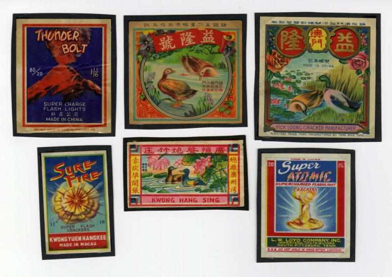 Appraisal: Lot of Firecracker Labels Includes Sure Fire Super Atomic Thunder