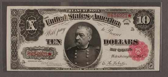 Appraisal: United States Treasury Note Series of signed Rosecrans and Nebeker