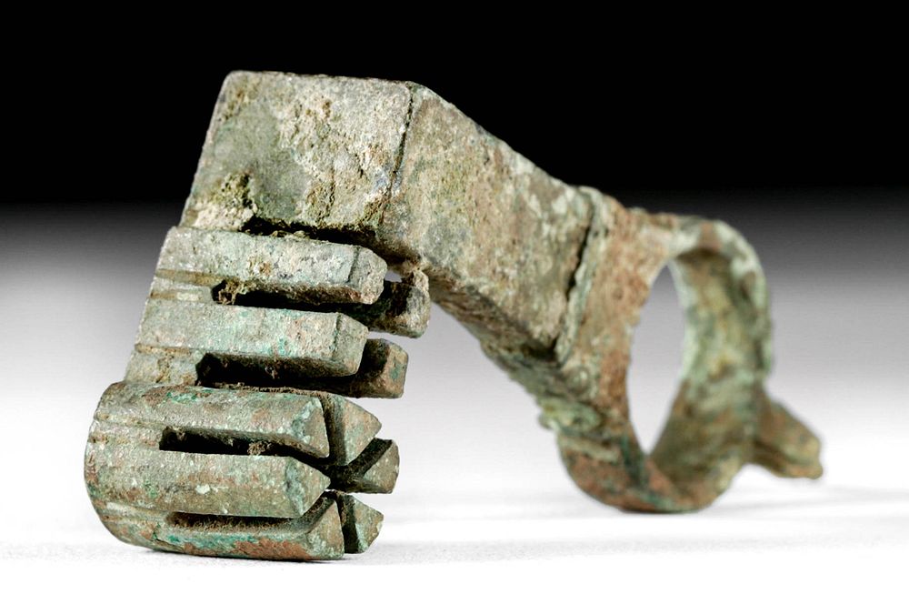 Appraisal: Heavy Large Roman Bronze Key Ring Roman Imperial period ca