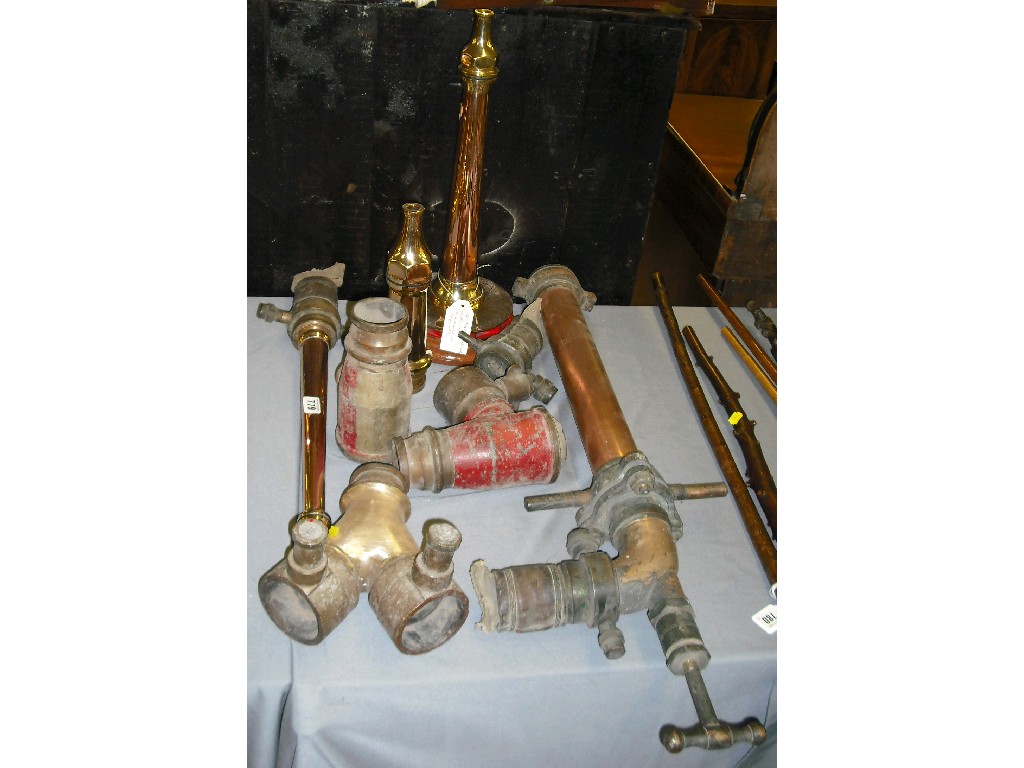 Appraisal: Collection of vintage fire fighting equipment and accessories including a