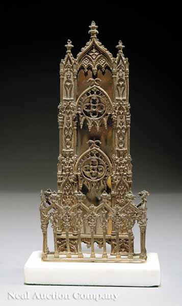 Appraisal: An English or French Gothic Revival Bronze Letter Holder mid-