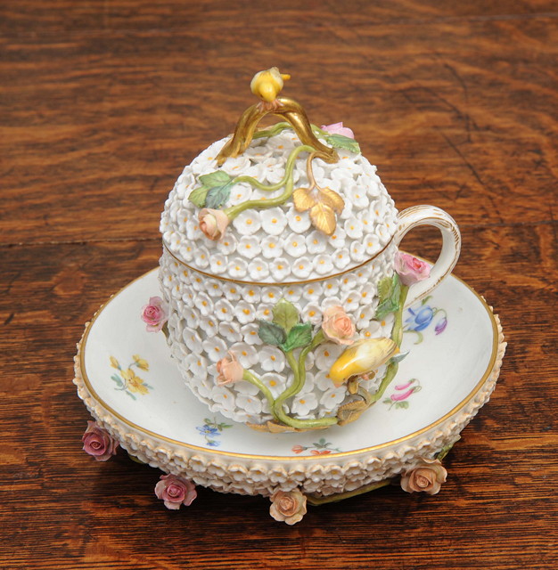 Appraisal: A LATE TH CENTURY MEISSEN PORCELAIN CUP COVER AND SAUCER