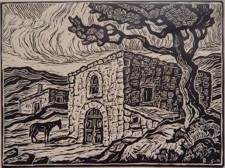 Appraisal: Birger Sandzen linocut Birger Sandzen American - - ''Old Powder