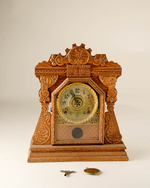 Appraisal: Ingraham Oak Kitchen Clock H W D