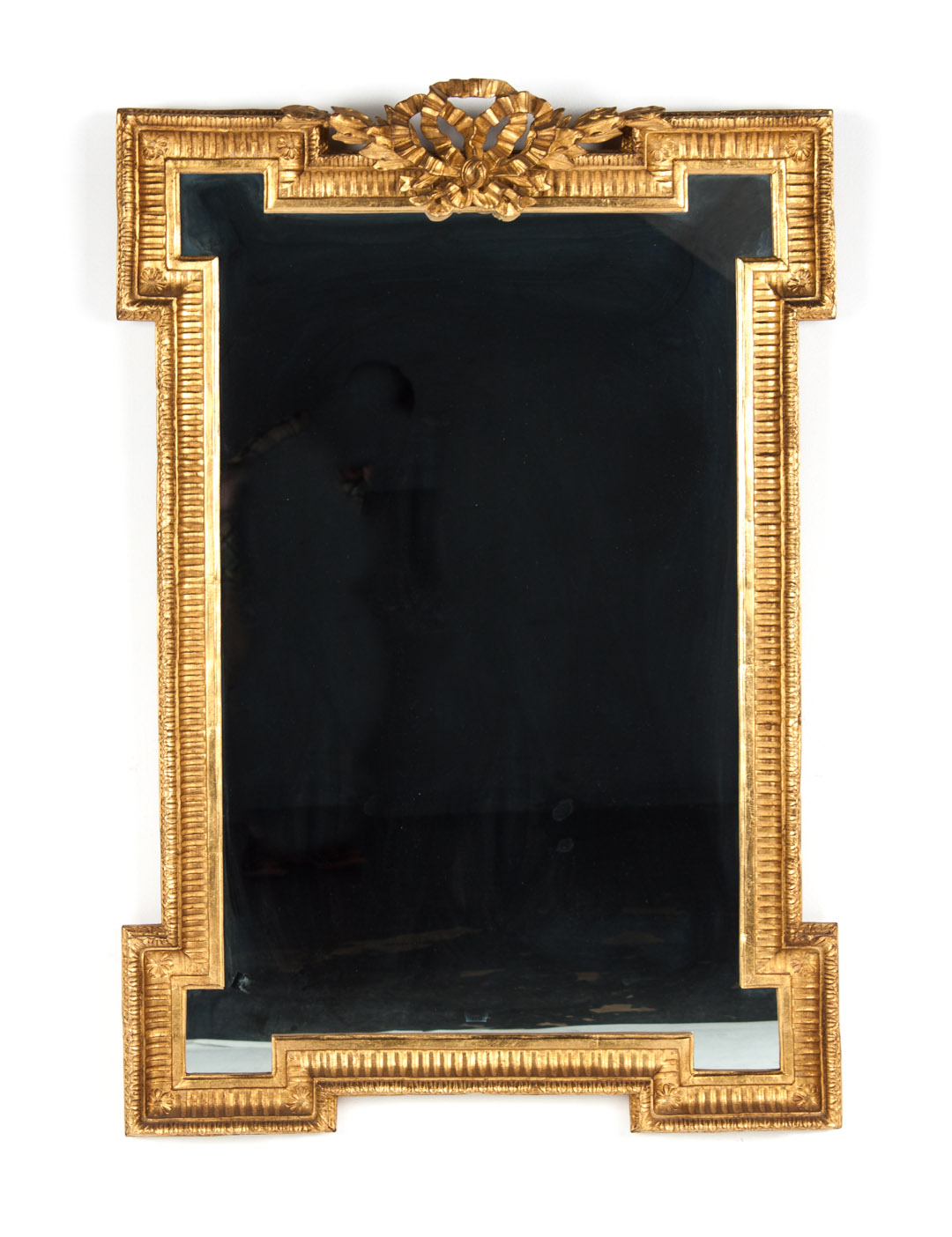 Appraisal: Georgian style gesso giltwood looking glass in flute carved frame