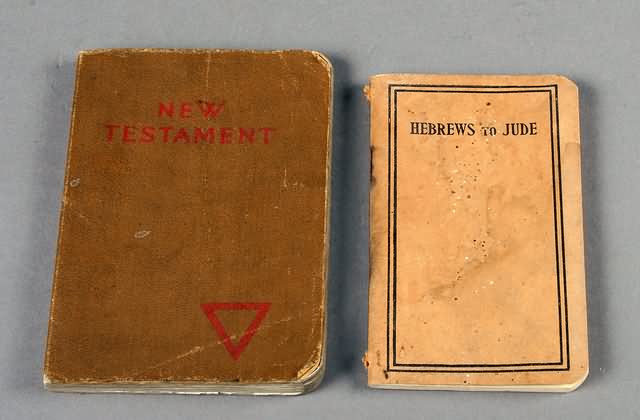 Appraisal: WWI books New Testament dated and a Hebrews to Jude