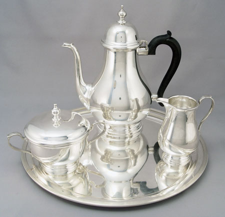 Appraisal: TIFFANY CO STERLING TEA SERVICE WITH TRAY IN THE QUEEN