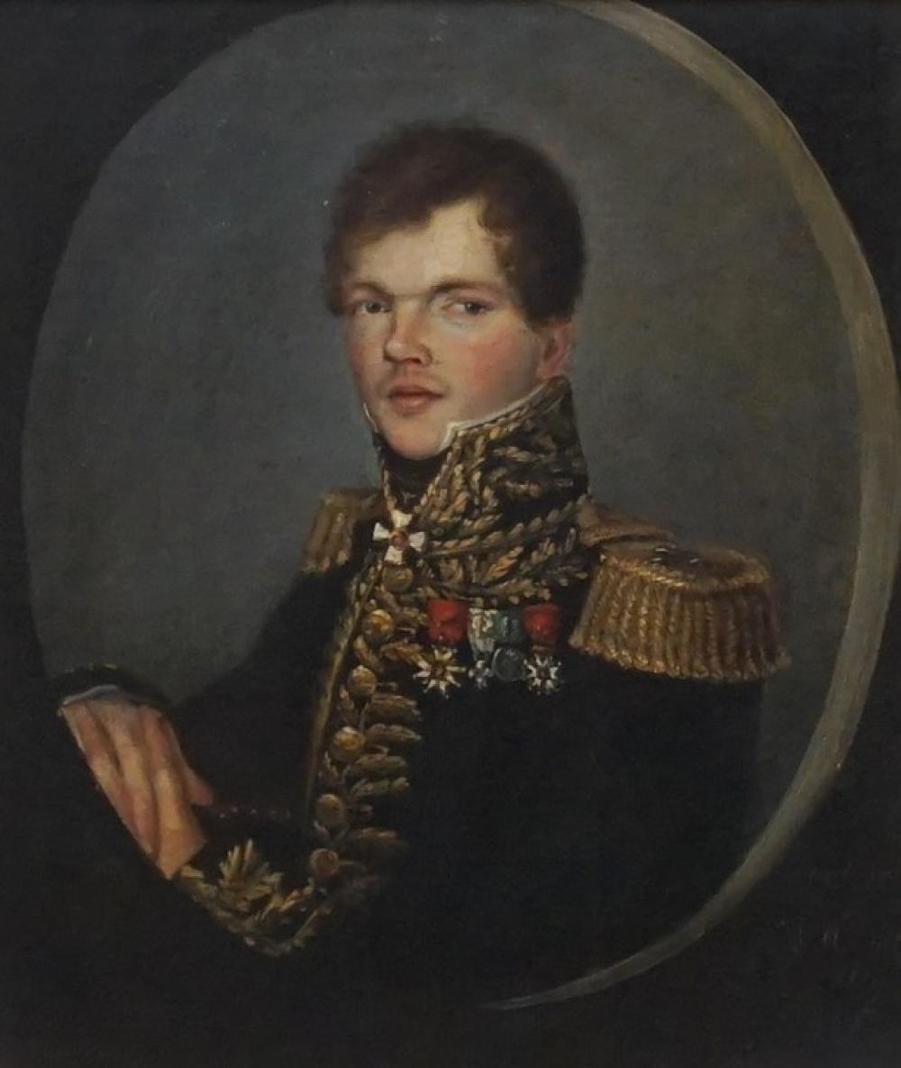 Appraisal: EUROPEAN SCHOOL PORTRAIT OF AN OFFICER OIL ON CANVAS FRAME