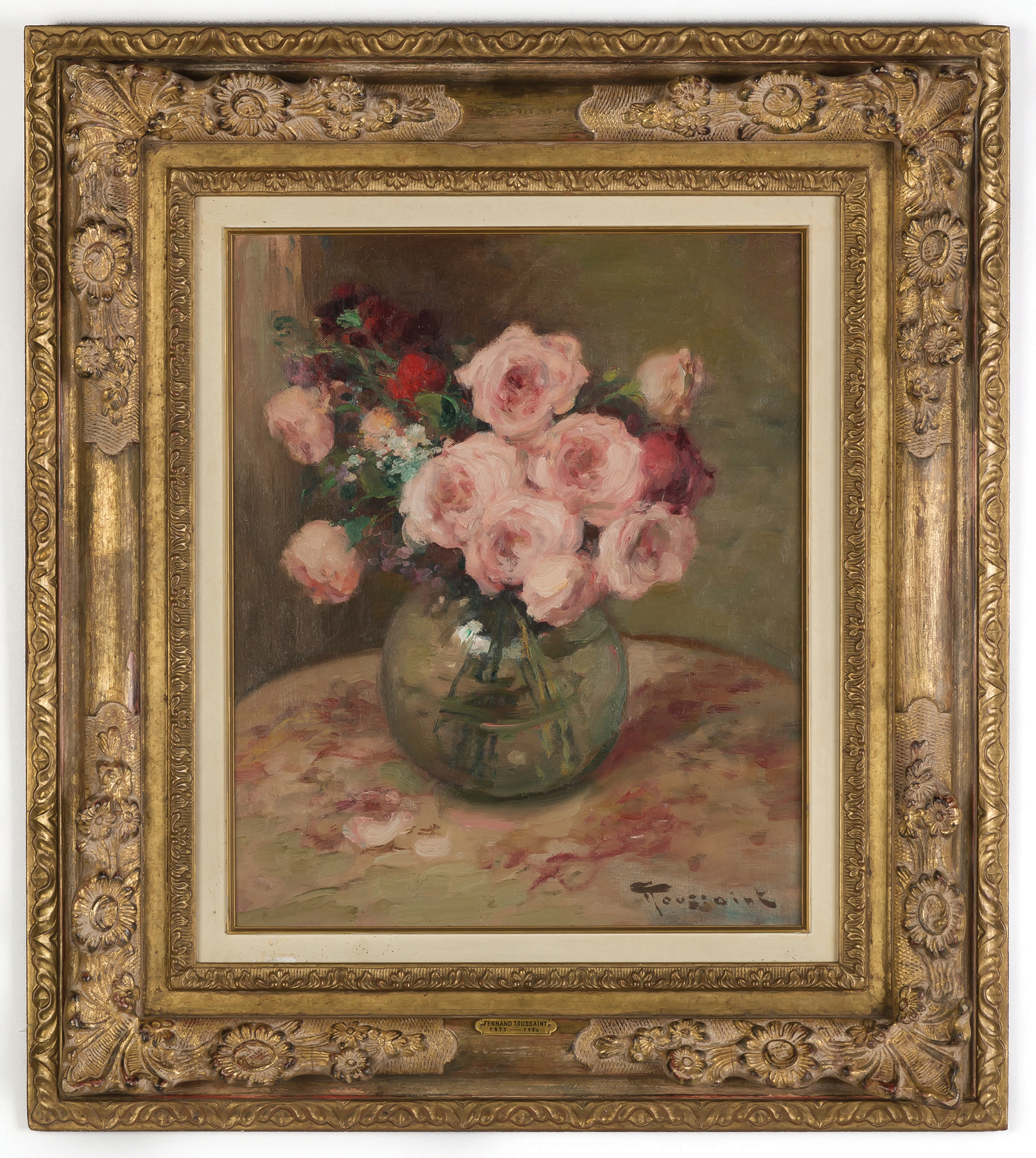 Appraisal: Fernand Toussaint Belgian - Floral Still Life Signed lower right