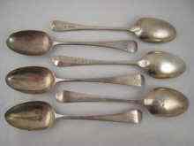 Appraisal: Six Old English pattern silver tablespoons comprising a pair by