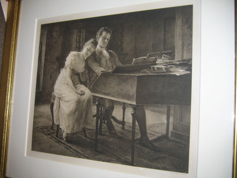 Appraisal: AFTER ROBERT POETZELBERGER AUSTRIAN - Two figures at piano photogravure