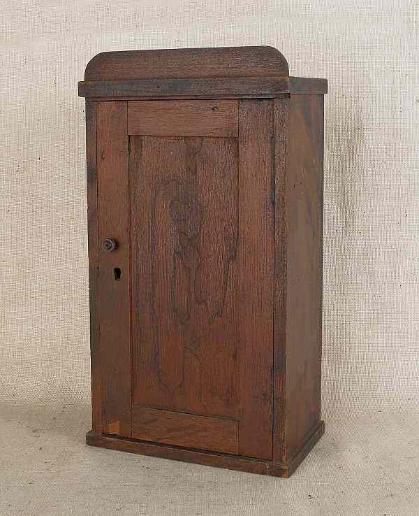 Appraisal: Walnut hanging cabinet early th c h w