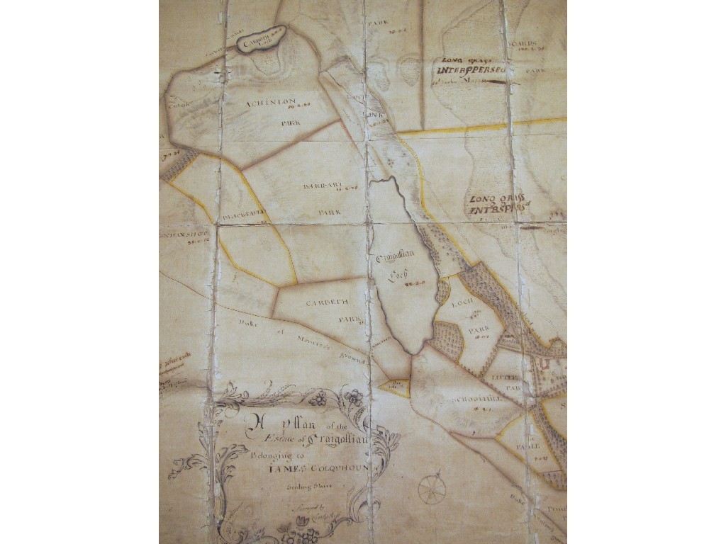 Appraisal: An th century map of Craigallian Jas Colquhoun Stirlingshire drawn