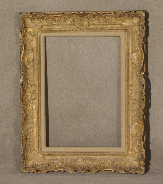 Appraisal: Louis XV Style White-Washed Giltwood and Sanded-Frieze Frame th Century