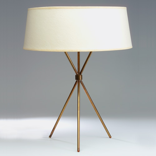 Appraisal: T H ROBSJOHN-GIBBINGS FOR HANSEN Table lamp with ecru paper