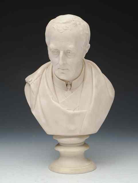 Appraisal: A PARIAN WARE BUST of the Duke of Wellington marked