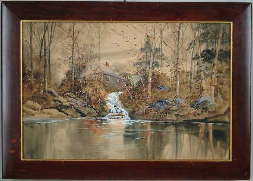 Appraisal: LOUIS KINNEY HARLOW American - THE WATER MILL This large