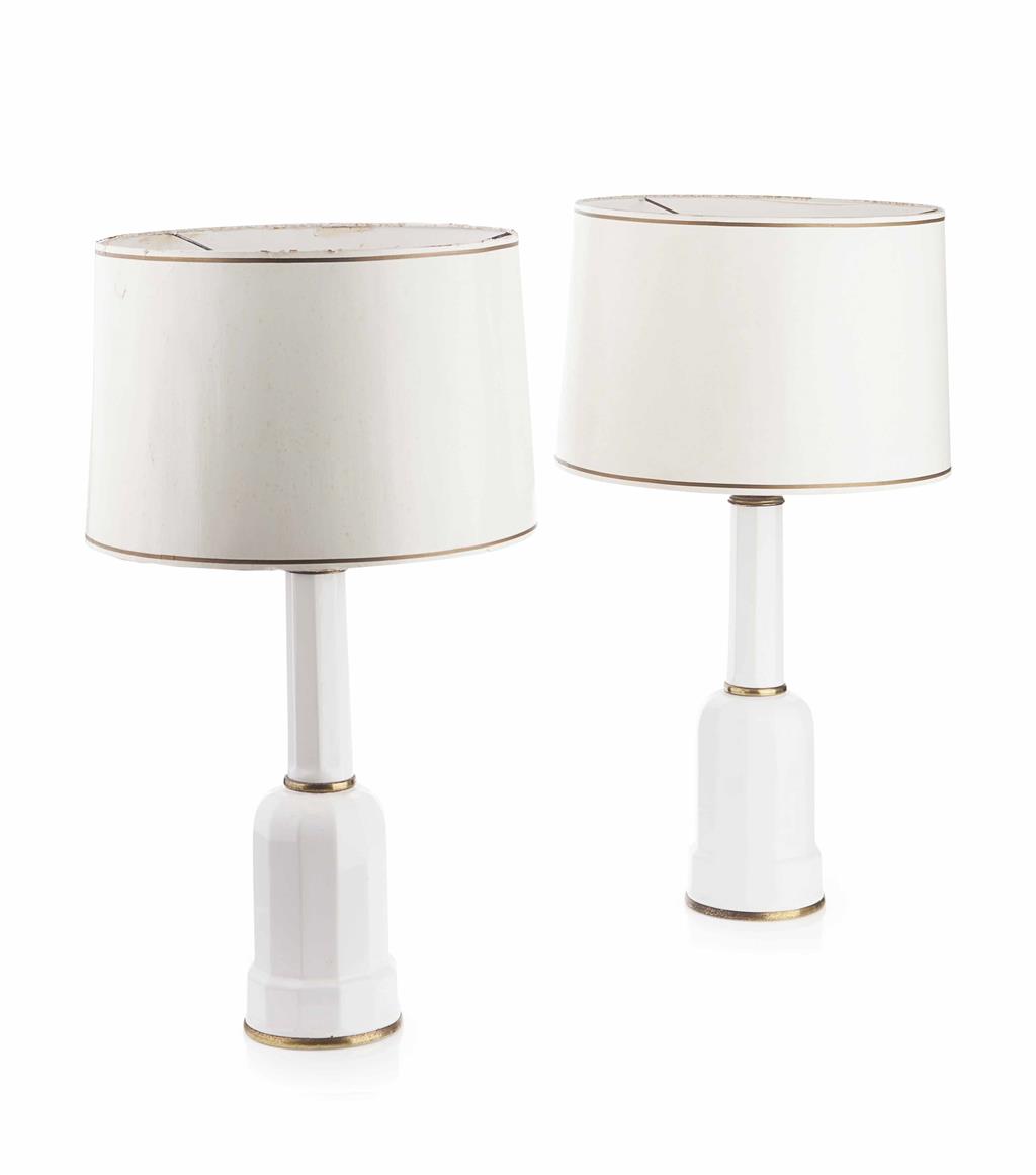 Appraisal: TWO PAIRS OF TABLE LAMPS MODERN comprising a pair of