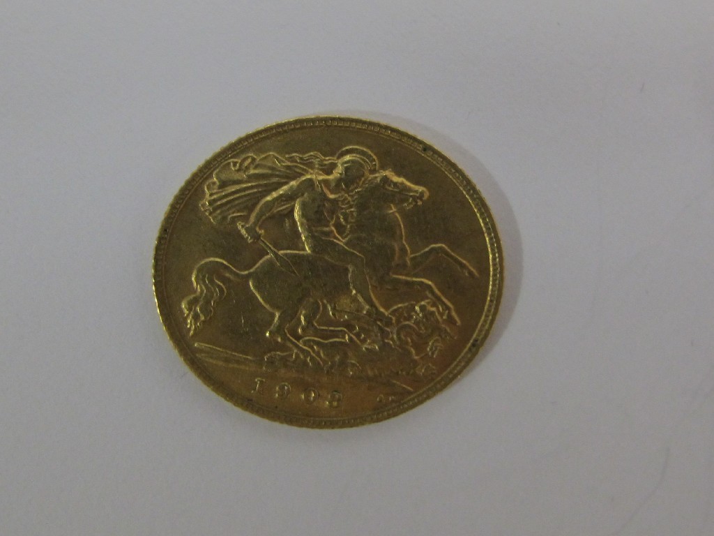 Appraisal: Edward VII half sovereign dated