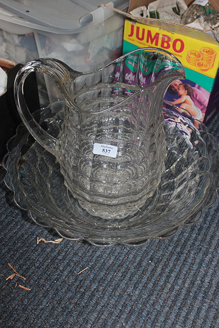 Appraisal: A GROUP OF WINE GLASSES AND TWO DECANTERS