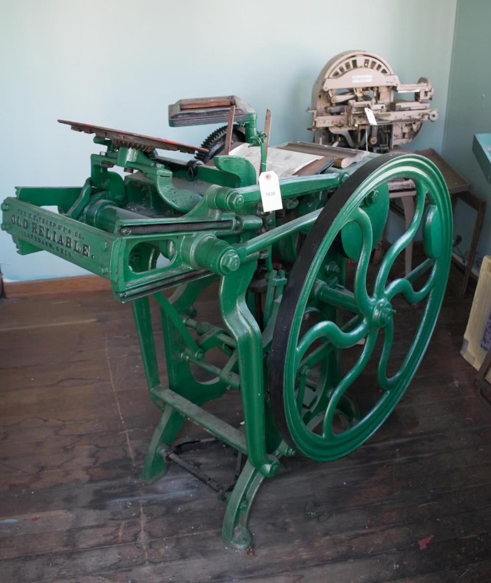 Appraisal: VINTAGE 'OLD RELIABLE' PRINTING PRESS H H Thorp Mfg Co