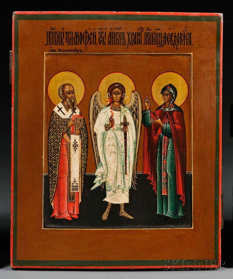 Appraisal: Russian Icon of St Timothy and St Eudokia with the