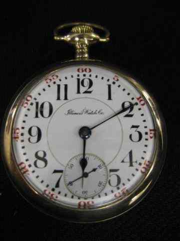 Appraisal: Illinois Railroad Pocketwatch jewels openface gold-filled case size working