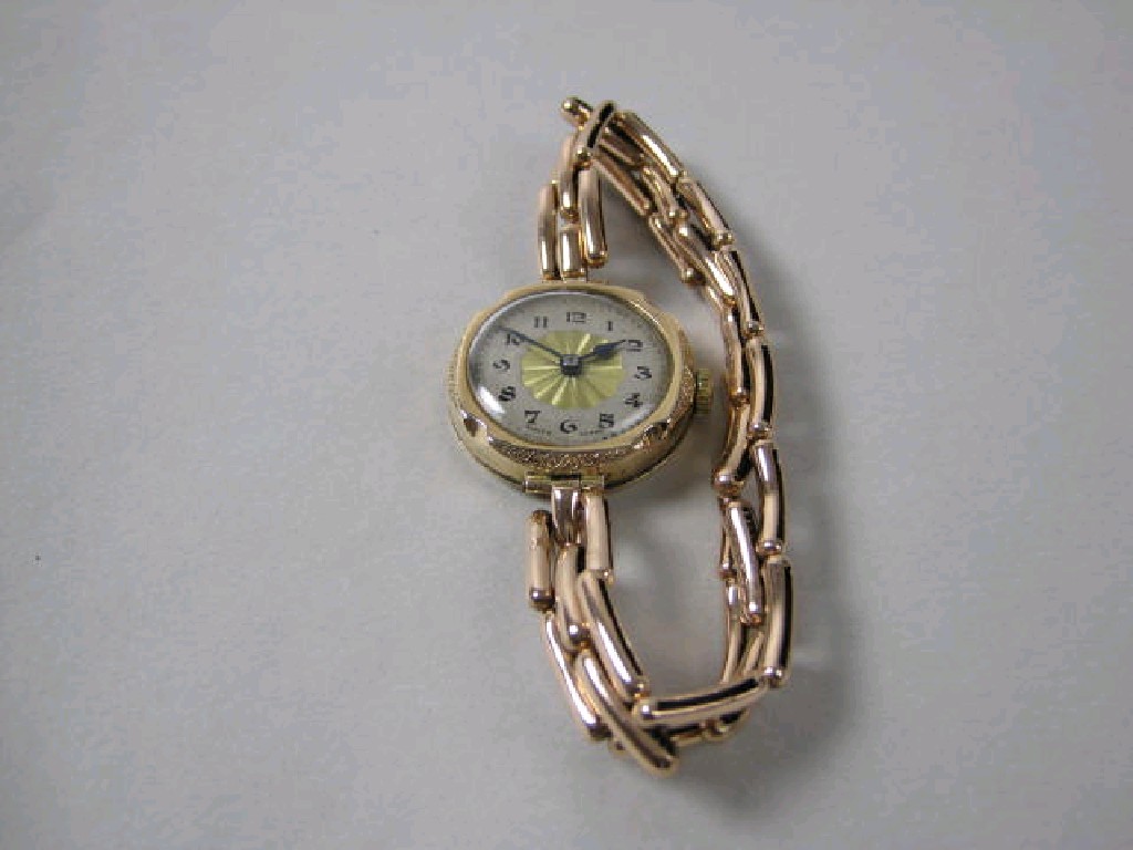 Appraisal: A ct gold Lady's Wristwatch the engraved dial with arabic